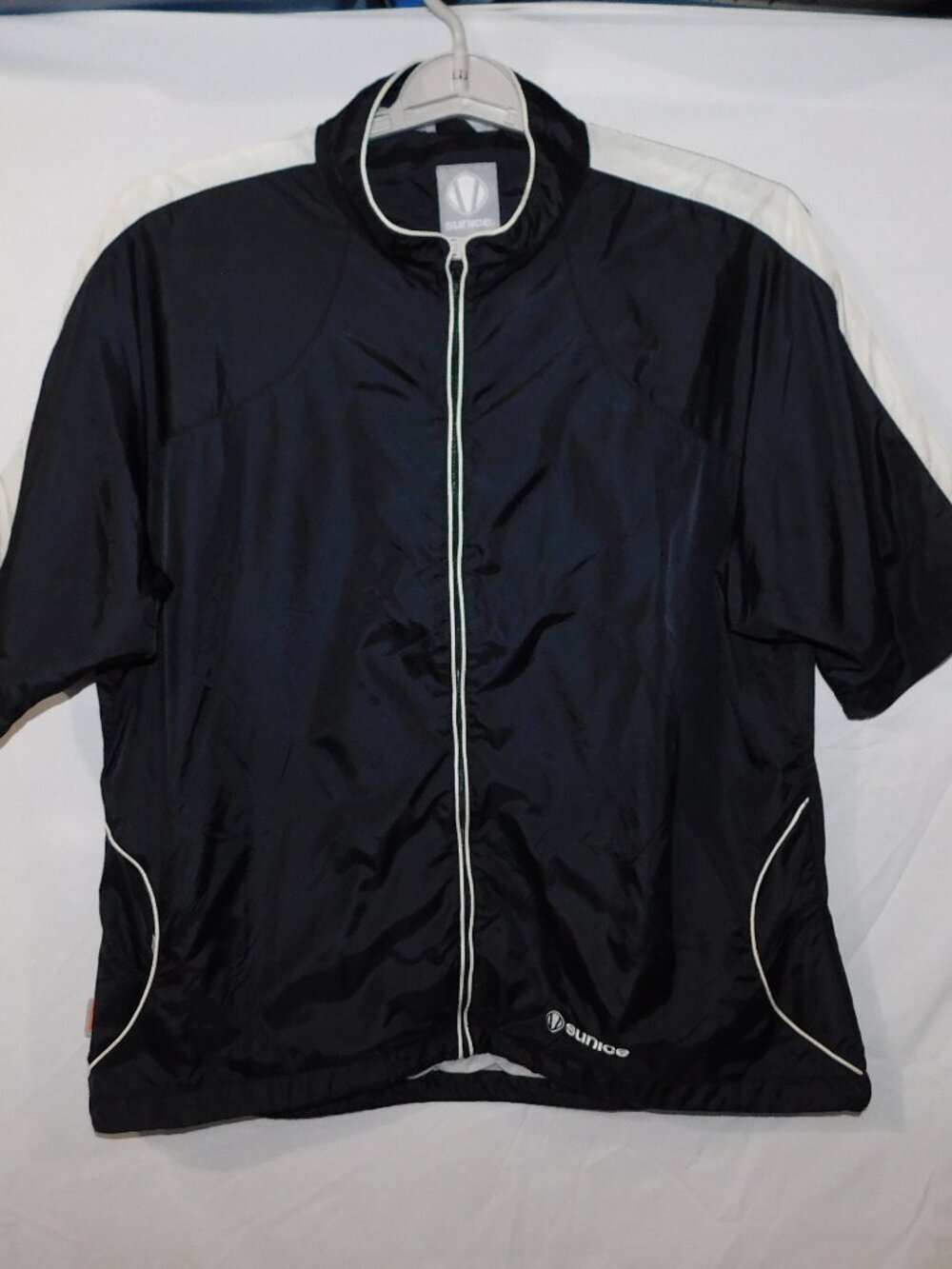 Sunice Sunita Golf Windshirt Jacket Black White Full zip Short Sleeve Womens 2XL